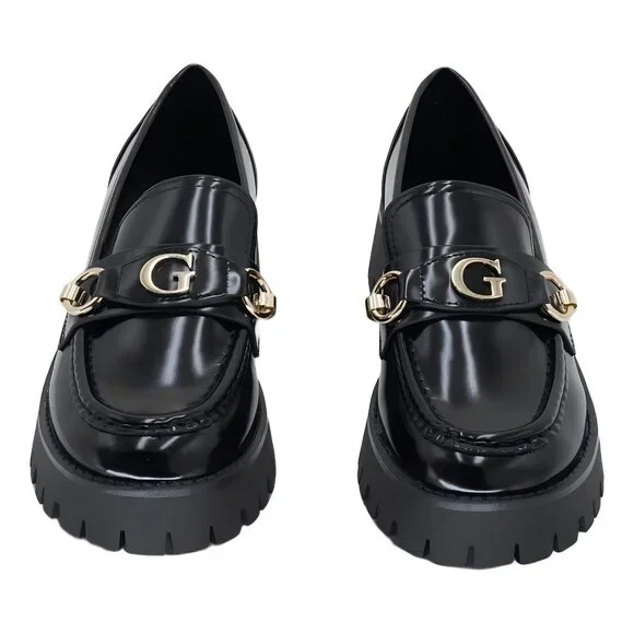 GUESS Almost Bit Lug Loafer Slip-On Chunky Sole Black 7M - Picture 5 of 6